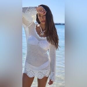 Altar'd State Ivory Crochet Swim Cover-Up